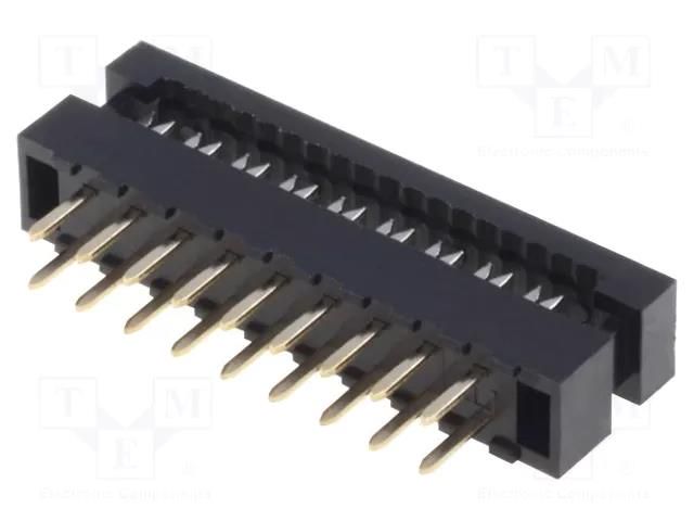 Connector: IDC; PIN: 18; THT; for ribbon cable; 2mm; 2x9; 1mm CONNFLY DS1018-02-18B2