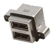 USB STACKED, 2.0 TYPE A, 2PORT, R/A MUSBC11130