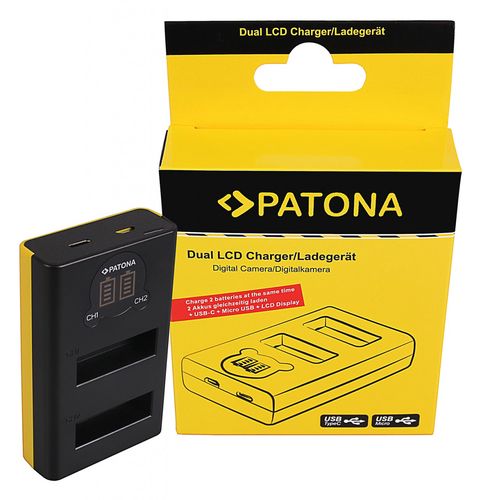 PATONA Dual LCD USB Charger f. DJI Osmo Action Kamera AB1 P01, PATONA 1883 4055655213714