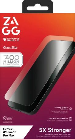 ZAGG InvisibleShield Glass Elite for iPhone 16 Pro Max, Zagg 200114861 200114861
