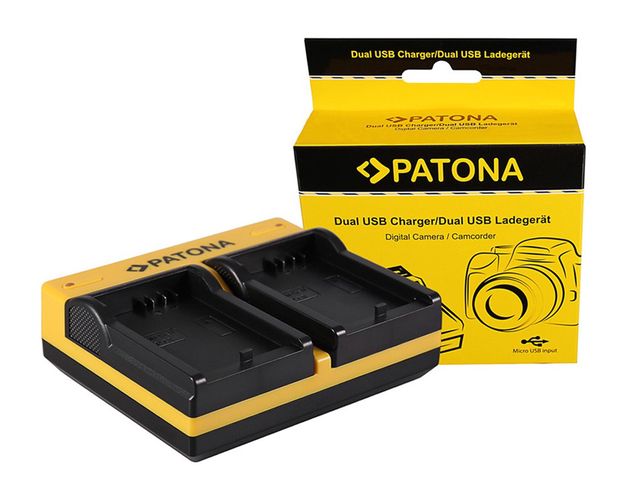 PATONA Dual Ladegerät f. Canon LP-E5 EOS 1000D 450D 500D inkl. Micro-USB Kabel, PATONA 191512 4055655186766