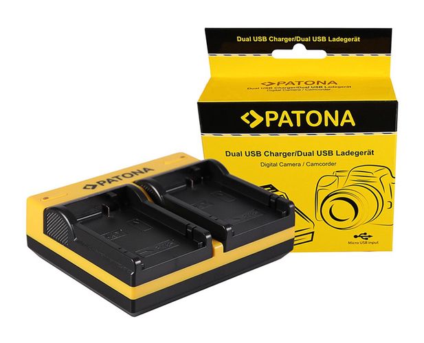 PATONA Dual charger f. Canon LP-E8 EOS 550D 600D 650D 700D with micro USB cable, PATONA 191574 4055655187008