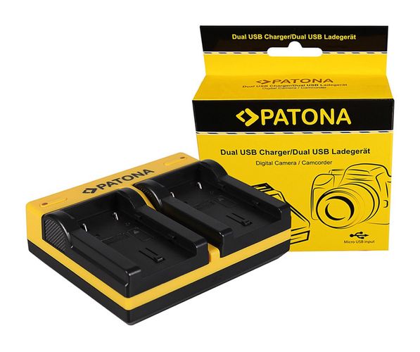 PATONA Dual charger f. JVC BN-VF808U GR-D DRD818 DR-D818 GRD720 GR-D720 GRD720E incl. Micro-USB cable, PATONA 191593 4055655187114