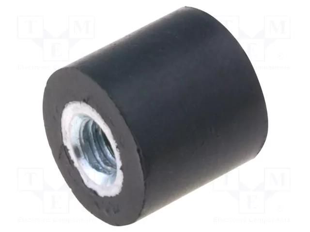 Vibration damper; M3; Ø: 8mm; rubber; L: 8mm; H: 3mm; 75N; 38N/mm ELESA+GANTER DVA3-8-8-M3-55
