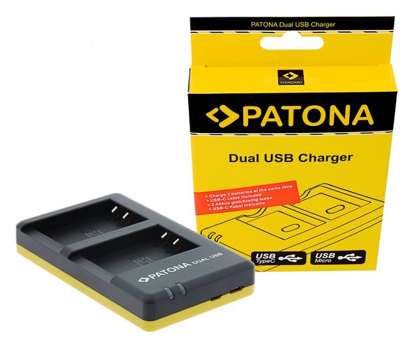 PATONA Dual Quick-Charger f. Canon LP-E17 EOS 750D 760D Kiss X8i incl. USB-C cable, PATONA 1939 4055655175296