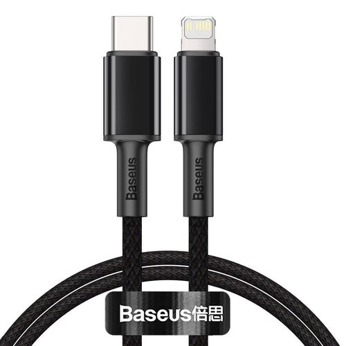 Baseus High Density Braided Cable Type-C to Lightning, PD,  20W, 1m (Black), Baseus CATLGD-01