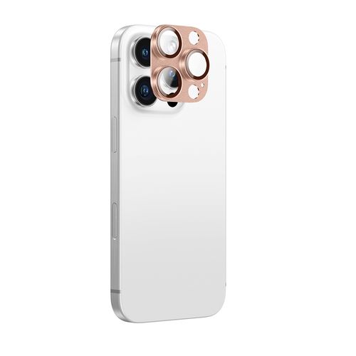 AmazingThing Aviation-Grade Alloy Tempered Glass Lens for iPhone 16 Pro / 16 Pro Max Camera Lens - Rose Gold, AmazingThing IP16CAMPGGLA IP16CAMPGGLA