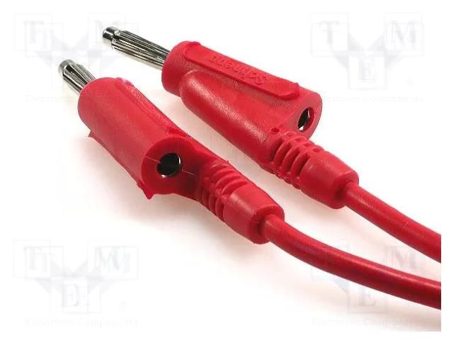 Test lead; 60VDC; 20A; banana plug 4mm,both sides; Len: 1m; red AXIOMET PP101-R