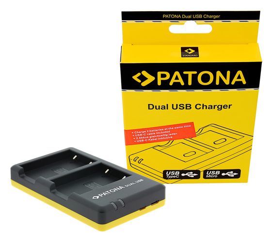 PATONA Dual Quick-Charger f.Nikon EN-EL5+, ENEL5 incl. USB-C cable, PATONA 1963 4055655118415