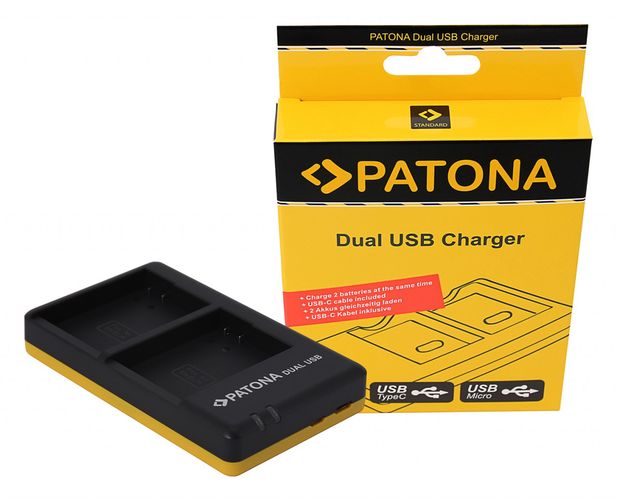 PATONA Dual Quick-Charger f.Nikon EN-EL14, ENEL14 incl. USB-C cable, PATONA 1966 4055655114158