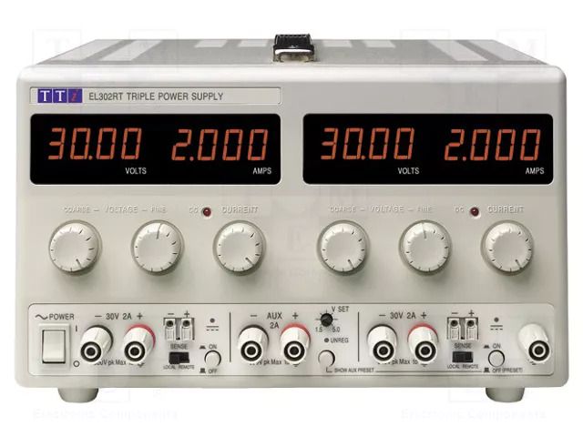 Power supply: laboratory; linear,multi-channel; 0÷30VDC; 0÷2A AIM-TTI EL302RT