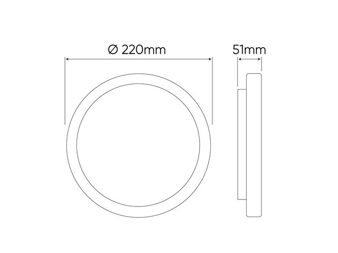 LED line PRIME Ceiling lamp ACTON 18W 1900lm 3000K IP54 round with motion sensor 201101 5905378201101