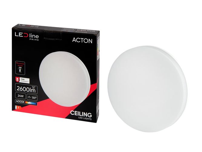 LED line PRIME Ceiling lamp ACTON 24W 2600lm 4000K IP54 round with motion sensor 201149 5905378201149