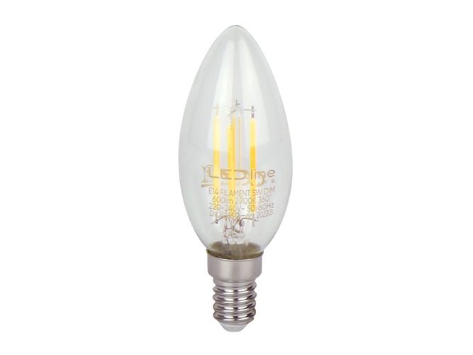 LED bulb E14 5W 2700K 600lm 220-240V FILAMENT C35 CANDLE DIMMABLE LED line LITE  202306 5905378202306