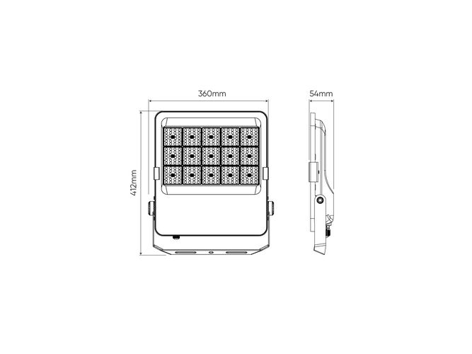 LED floodlight PRIME, 230Vac, 150W, 21 000lm, 140lm/W, CCT 3000K 4000K 5000, IP66, 120° 202788 5905378202788