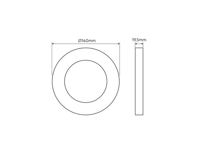 LED panel universal EasyFix PRO, 230Vdc, 6W, 540lm, 3000K-5000K CCT, round 202825 5905378202825