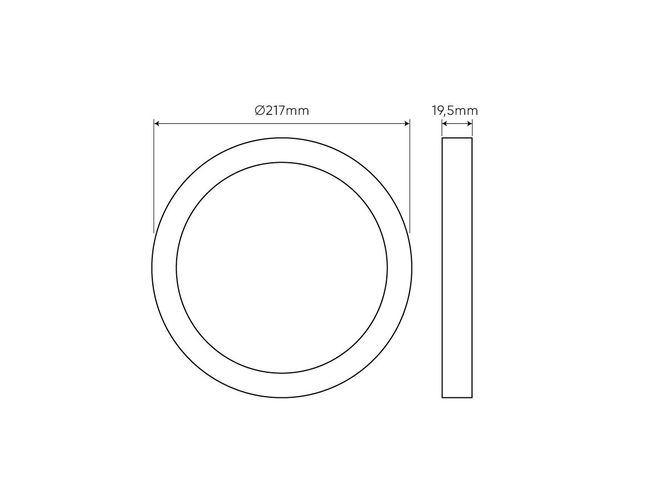 LED panel universal EasyFix PRO, 230Vdc, 18W, 1800lm, 3000K-5000K CCT, round 202849 5905378202849