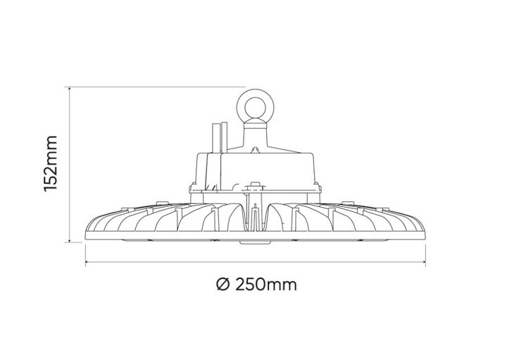 LED highbay, PHANTOM, 230Vac, 100W 19 000lm, 190lm/W, 120° 1-10V dimmable 203143 5905378203143