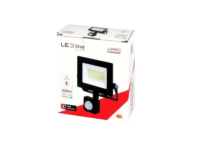 LED line LITE Floodlight LUMINO 20W 4000K 2000lm with motion sensor, IP44 203365 5905378203365