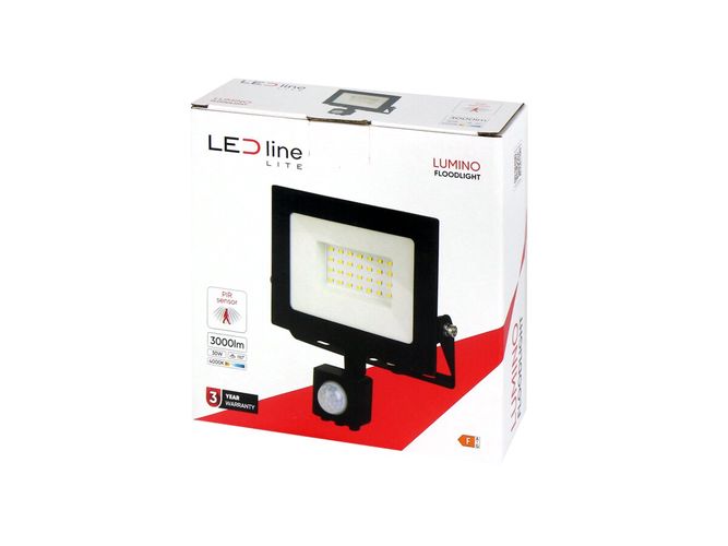 LED line LITE Floodlight LUMINO 30W 4000K 3000lm with motion sensor, IP44 203372 5905378203372