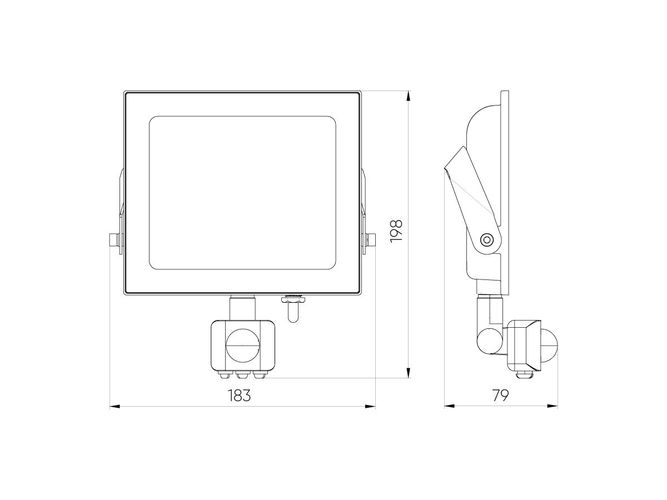 LED line LITE Floodlight LUMINO 50W 4000K 5000lm with motion sensor, IP44 203389 5905378203389