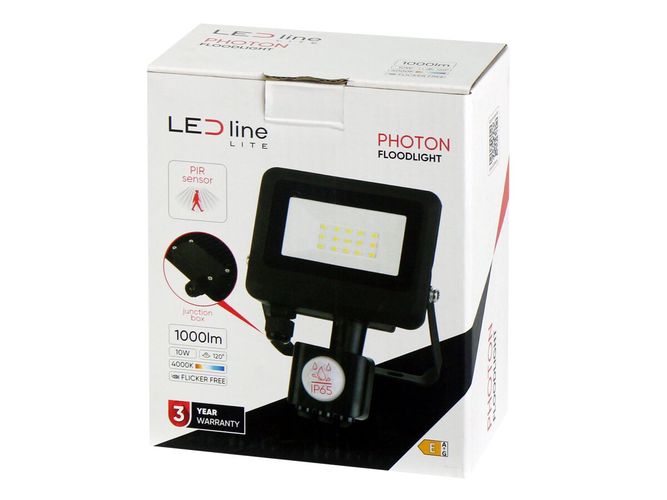 LED line LITE Floodlight PHOTON 10W 4000K 1000lm with motion sensor, IP65 203501 5905378203501