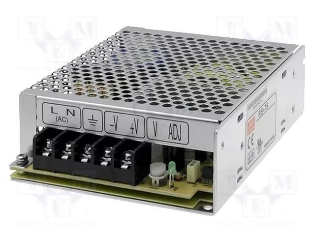 Power supply: switching; for building in,modular; 49.5W; 3.3VDC MEAN WELL RS-75-3.3