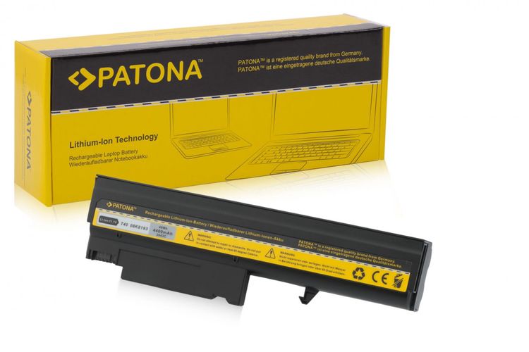 Battery f IBM Thinkpad T40 T41 T42 T43 R51 02K8193 4400 mA, PATONA 2043 4260218597174