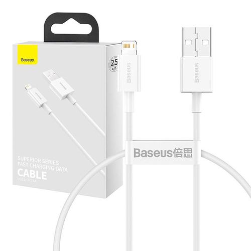 Baseus Superior Series Cable USB to Lightning, 2.4A, 0,25m (white), Baseus CALYS-02