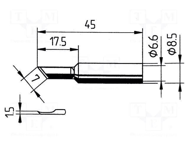 Tip; knife; 1.5mm; for  soldering iron,for soldering station ERSA ERSA-0832AD