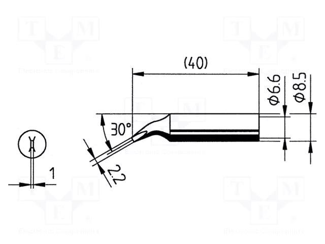 Tip; bent chisel; 2.2mm ERSA ERSA-0842JD