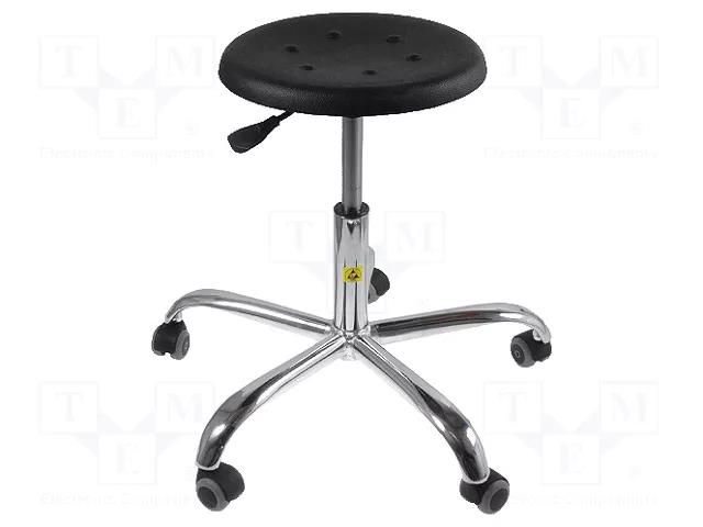 Stool; ESD; Seat dim: Ø350mm; 510÷695mm; Rsurf: 0.1÷1MΩ RT WORK ESD-STOOL02