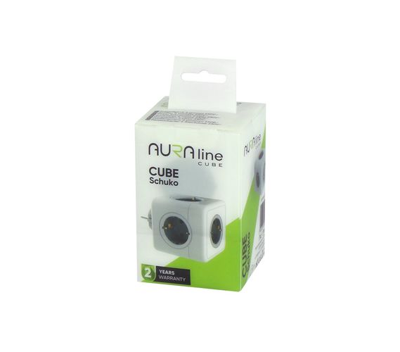 Adapter CUBE 5 socket 16A/3680W Schuko AURA line 205789 5905378205789