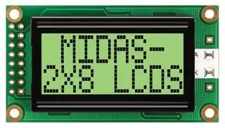 DISPLAY, ALPHANUMERIC, 8X2, YELLOW/GRN MC20805A6W-GPTLY-V2