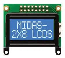 DISPLAY, ALPHANUMERIC, 8X2, WHITE MC20805B6W-BNMLW-V2