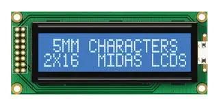 DISPLAY, ALPHANUMERIC, 16X2, WHITE MC21605B6WD-BNMLW-V2
