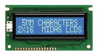 DISPLAY, ALPHANUMERIC, 16X2, WHITE MC21605A6WD-BNMLW-V2