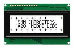 DISPLAY, ALPHANUMERIC, 20X4, WHITE MC42005A6W-FPTLW3-V2