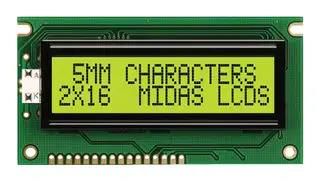 DISPLAY, ALPHANUMERIC, 16X2, NOBACKLIGHT MC21605A6W-SPR-V2