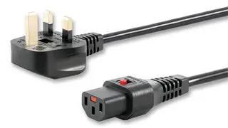 LEAD, LOCKING, UK PLUG, 2M, BLK 812283-SF