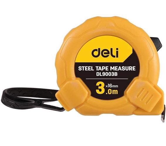 Steel Measuring Tape 3m/16mm Deli Tools EDL9003B (yellow), Deli Tools EDL9003B