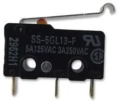 MICROSWITCH, 5A, SIM ROLLER, SPDT, PCB SS-5GL13-FD