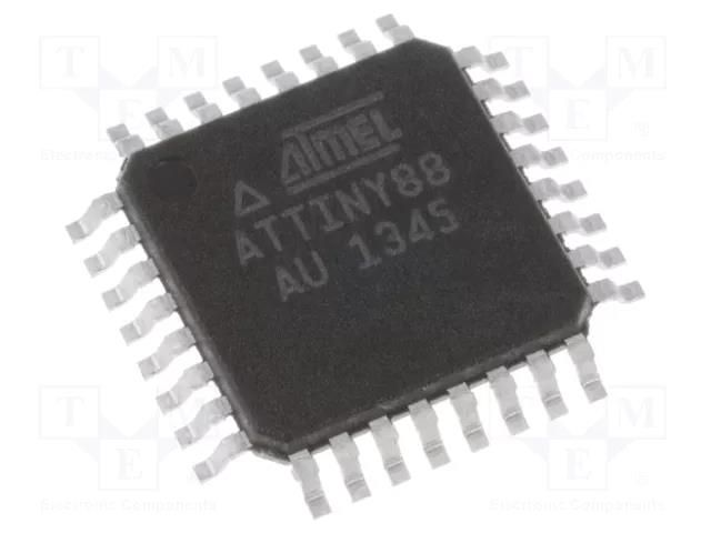 IC: AVR microcontroller; TQFP32; 1.8÷5.5VDC; Ext.inter: 28; Cmp: 1 MICROCHIP TECHNOLOGY ATTINY88-AU