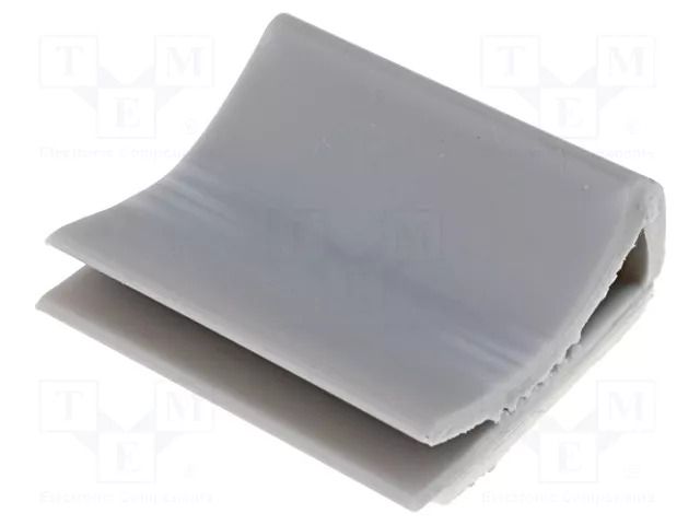 Self-adhesive cable holder; PVC; grey; Cable P-clips KSS WIRING FC-28