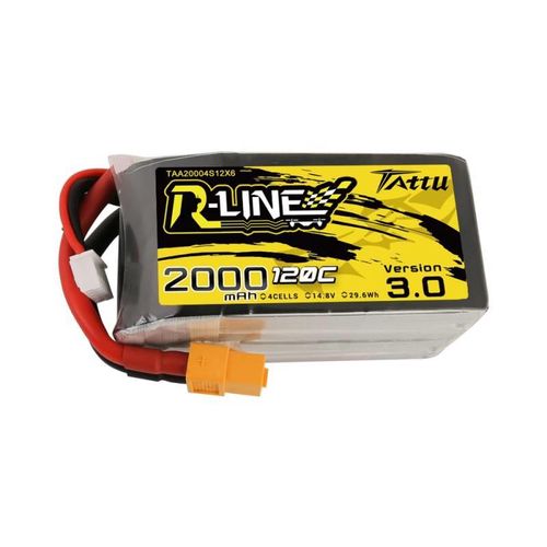 Tattu R-Line Version 3.0 2000mAh 14.8V 120C 4S1P XT60 battery, Tattu TAA20004S12X6