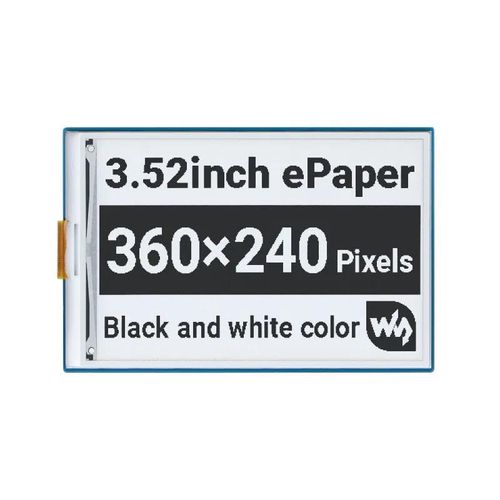 Display e-paper - 3.52'' 360x240px - black/white - SPI - Waveshare 22698 WSR-22148
