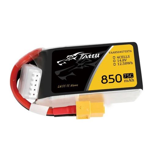 Tattu 850mAh 14.8V 75C 4S1P XT60 battery, Tattu TAA8504S75XT6