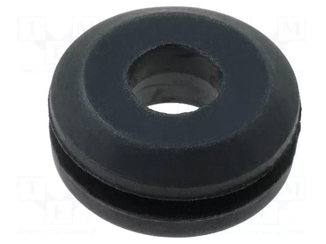 Grommet; Ømount.hole: 9.5mm; Øhole: 6.2mm; rubber; black FIX&FASTEN FIX-GR-45