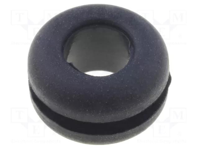 Grommet; Ømount.hole: 9mm; Øhole: 6mm; rubber; black FIX&FASTEN FIX-GR-69