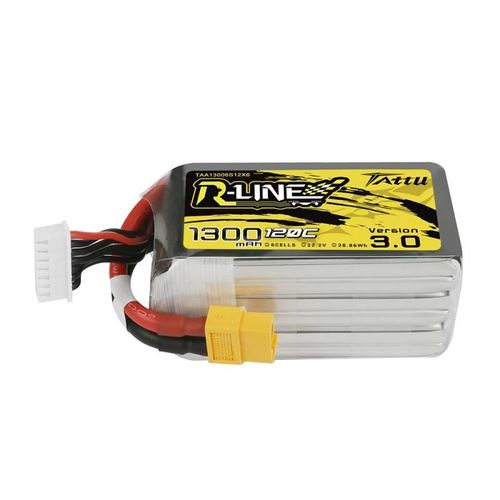 Tattu R-Line Version 3.0 1300mAh 22.2V 120C 6S1P XT60 battery, Tattu TAA13006S12X6